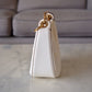 VALENTINO Vlogo Ivory Moon Zip Up Mini Hobo Bag Gold Hardware