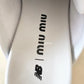 Miu Miu x New Balance 530 SL Brown Cinnamon Bleached Calfskin Mules Loafers Shoes Size 38 EU