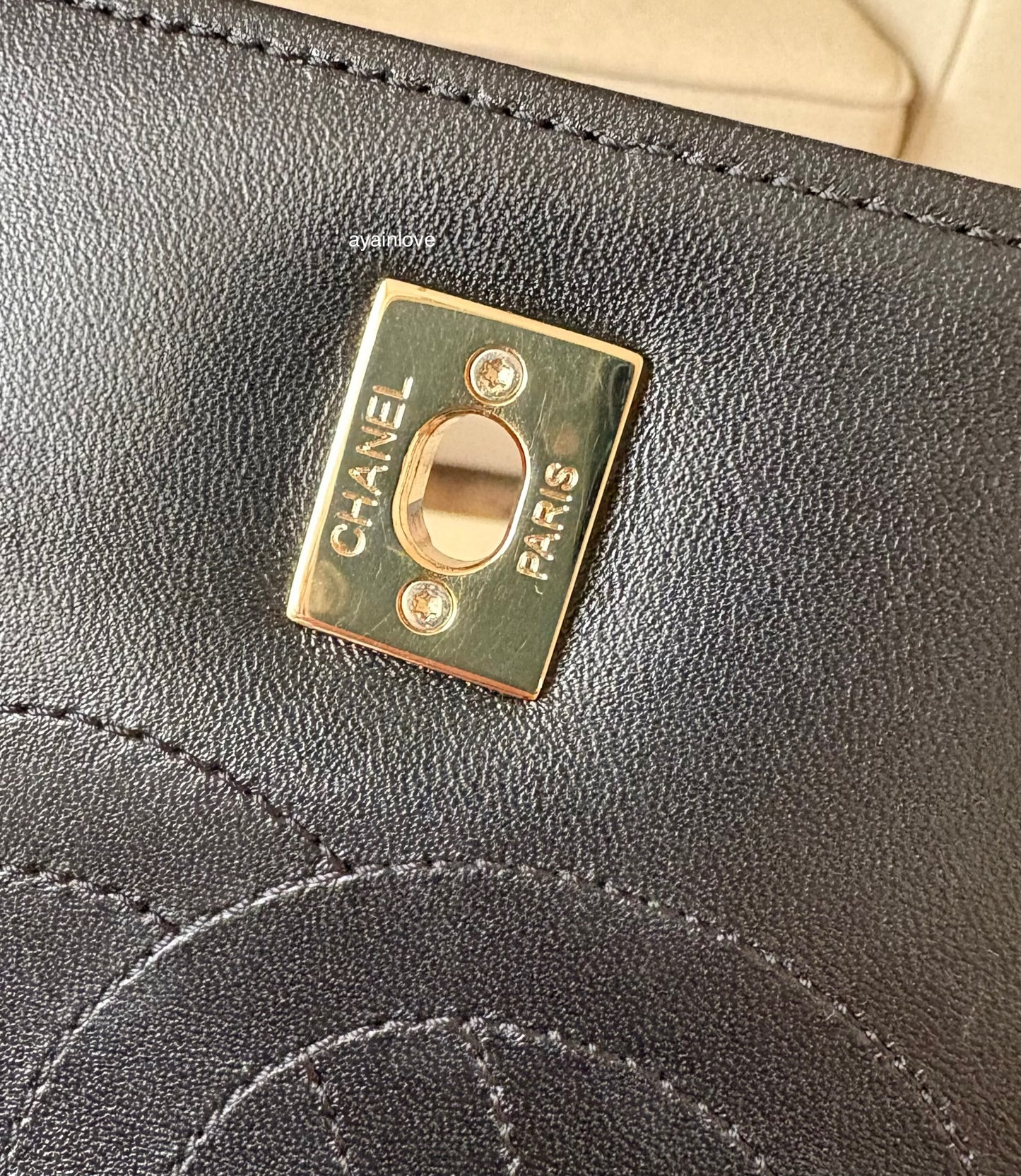 CHANEL Black Small Trendy Flap Bag Microchipped Light Gold Hardware