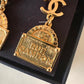CHANEL 22A Rue Cambon CC Logo Drop Earrings Gold Hardware