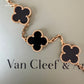 Van Cleef Arpels VCA 5 Motifs Bracelet Onyx 18KT Yellow Gold Vintage Alhambra