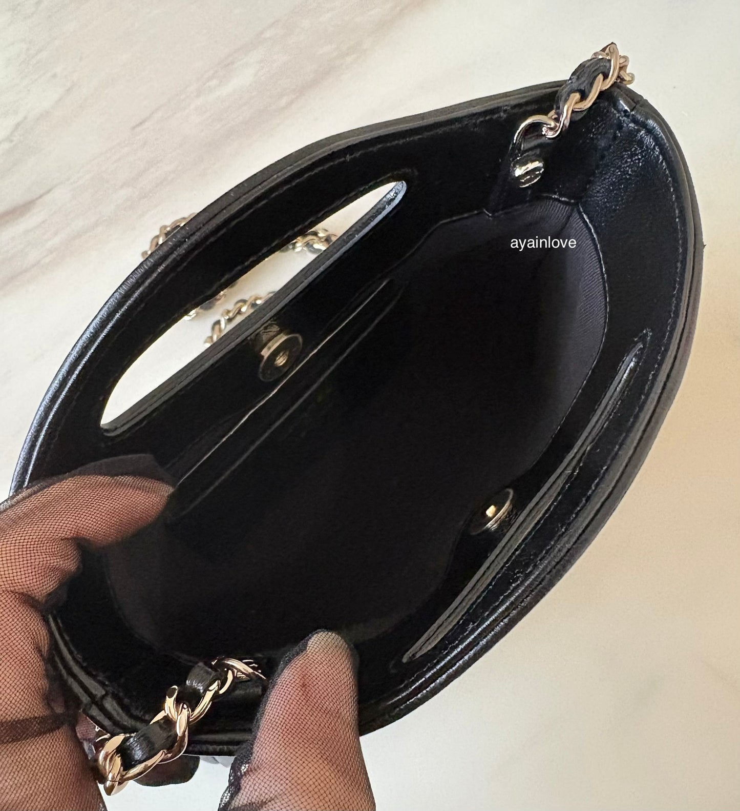 CHANEL Black Calfskin Mini 31 Shopping Bag Light Gold Hardware