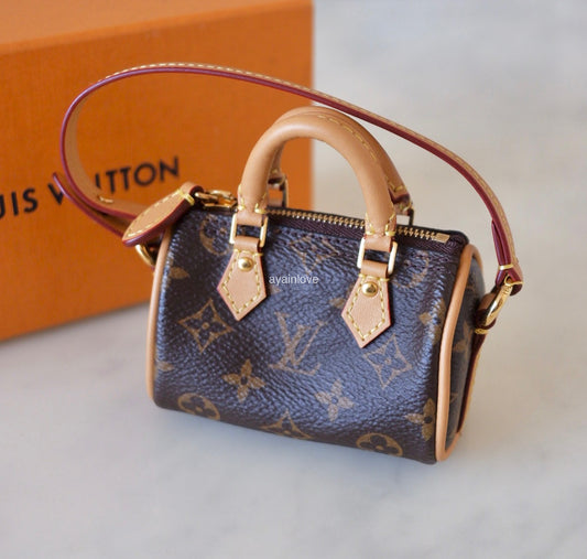 LOUIS VUITTON LV Micro Speedy Monogram Bag Charm