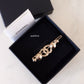 CHANEL 21A Hair Clip Pin Brooch Crystal Pearl CC Light Gold Hardware