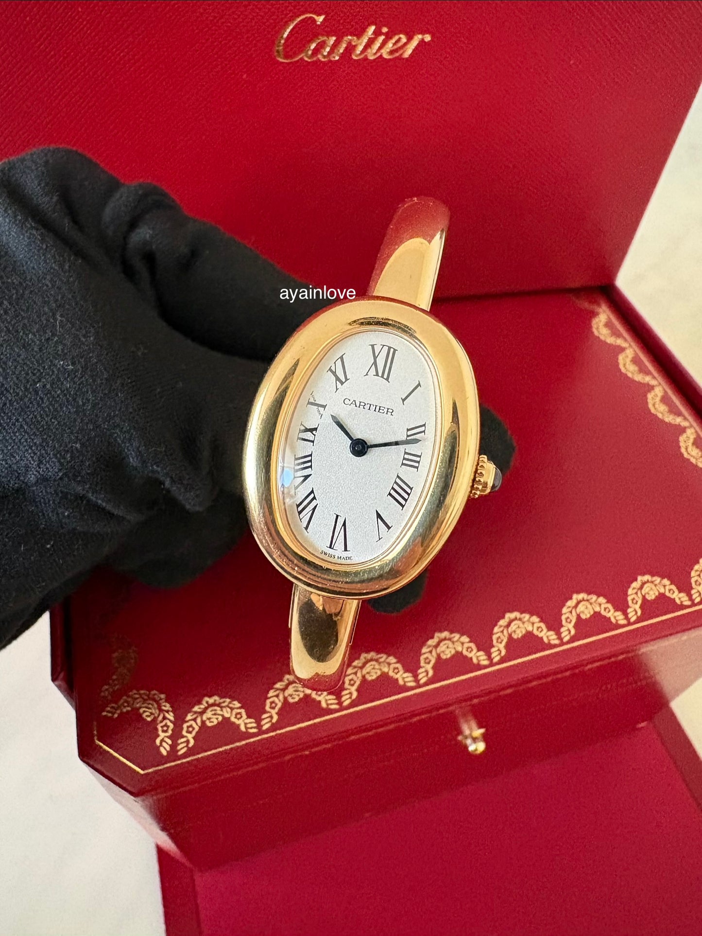 CARTIER 18KT Yellow Gold Baignoire 2025 Small Model Watch Size 17