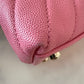 CHANEL Pink Caviar Chevron Small Coco Handle 24 cm Light Gold Hardware