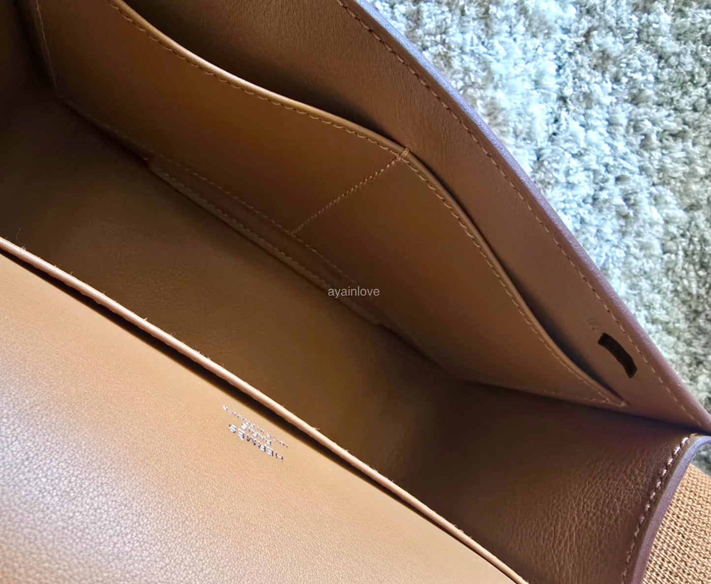 HERMES Geta Gold Evercolor Bag Palladium Hardware W Stamp