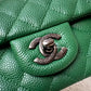 CHANEL Green Caviar Classic Quilted Rectangular Mini Flap Bag Ruthenium Hardware