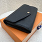 LOUIS VUITTON LV Sarah Black Monogram Empreinte Wallet Gold Hardware