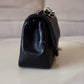 CHANEL Black Classic Quilted Square Mini Flap Bag Silver Hardware