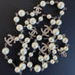 CHANEL 18V Classic Pearl CC Long Necklace Silver Hardware