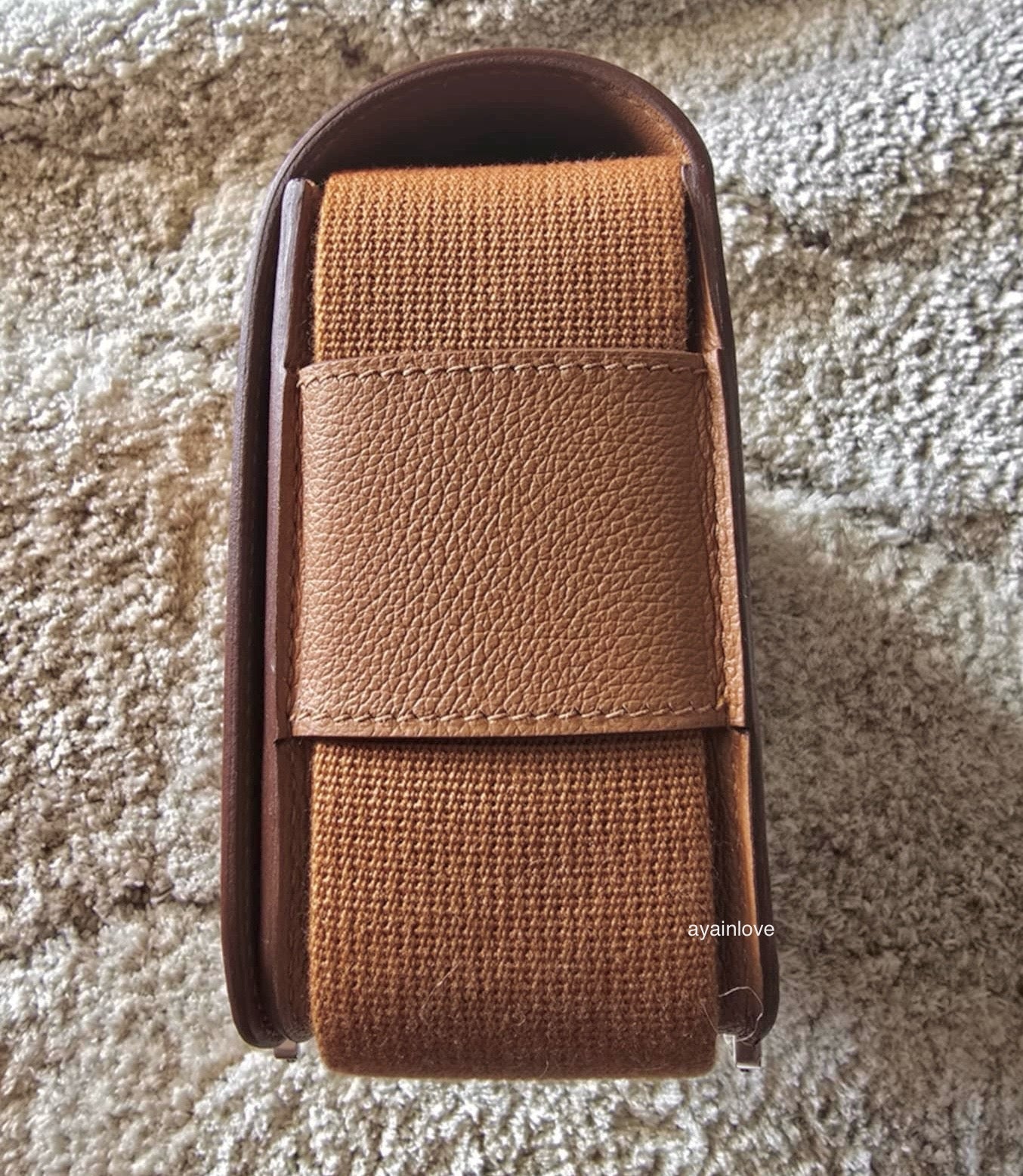 HERMES Geta Gold Evercolor Bag Palladium Hardware W Stamp