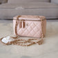 CHANEL 22C Light Beige Caviar Rectangular Vanity On Chain Light Gold Hardware