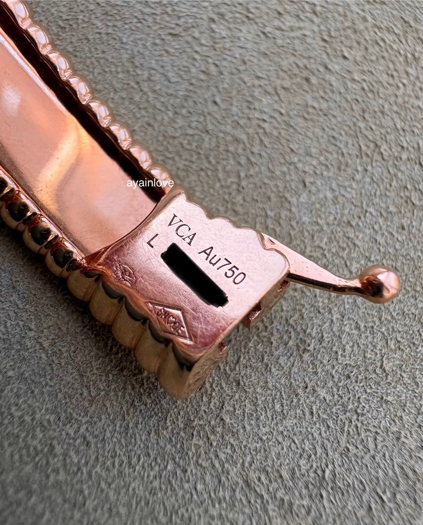 Van Cleef Arpels VCA Signature Perlee 18KT Rose Gold Bracelet Size Large