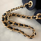 CHANEL 26P Black Washed Denim Small 25 Bag Gold Hardware