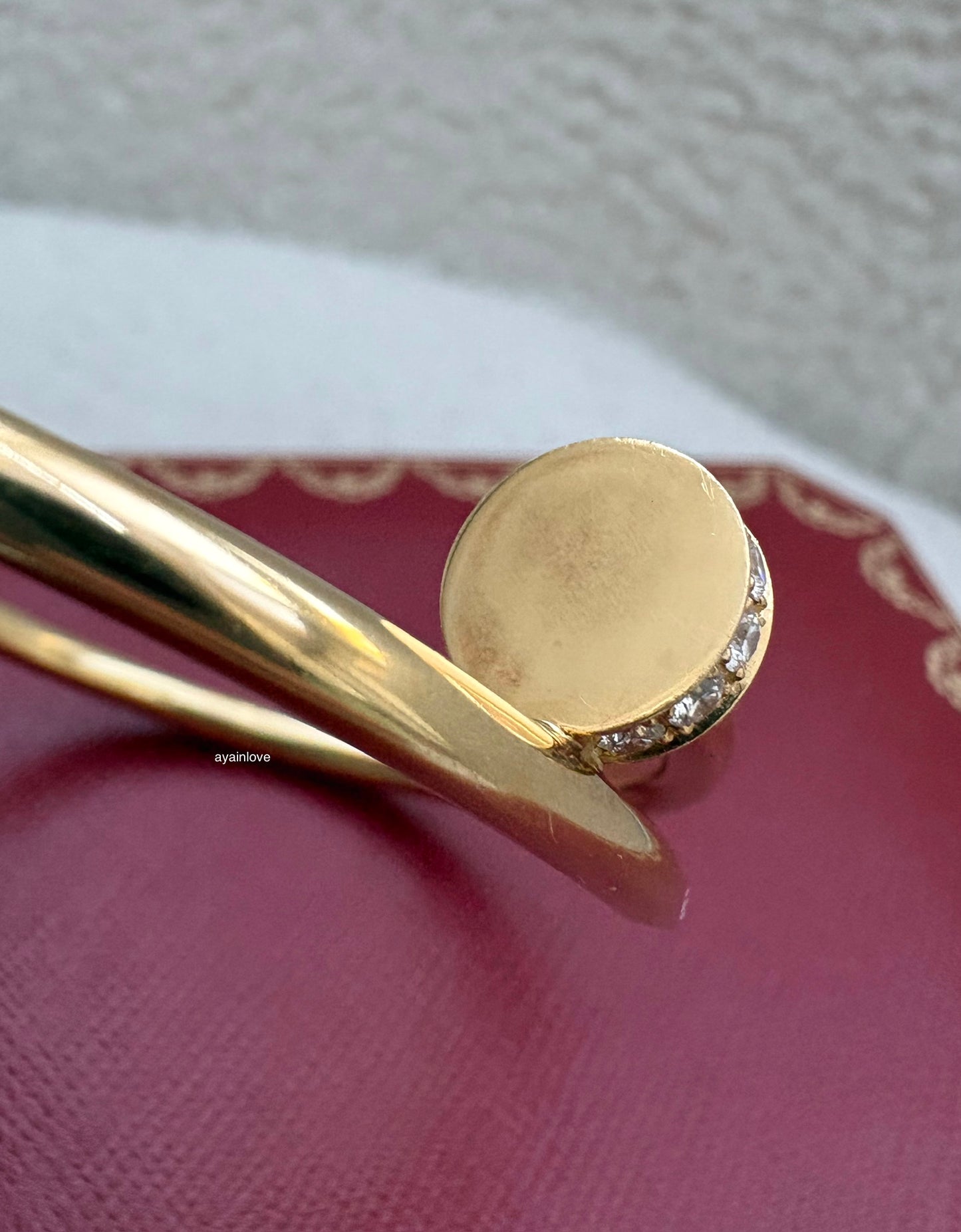 CARTIER 18KT Yellow Gold Full Size Classic JUC Juste Un Clou Diamonds Bracelet Size 17