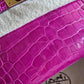 HERMES Kelly Pochette Rose Scheherazade Shiny Alligator Gold Hardware C Stamp