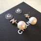 CHANEL Pearl Drop CC Stud Earrings Silver Hardware