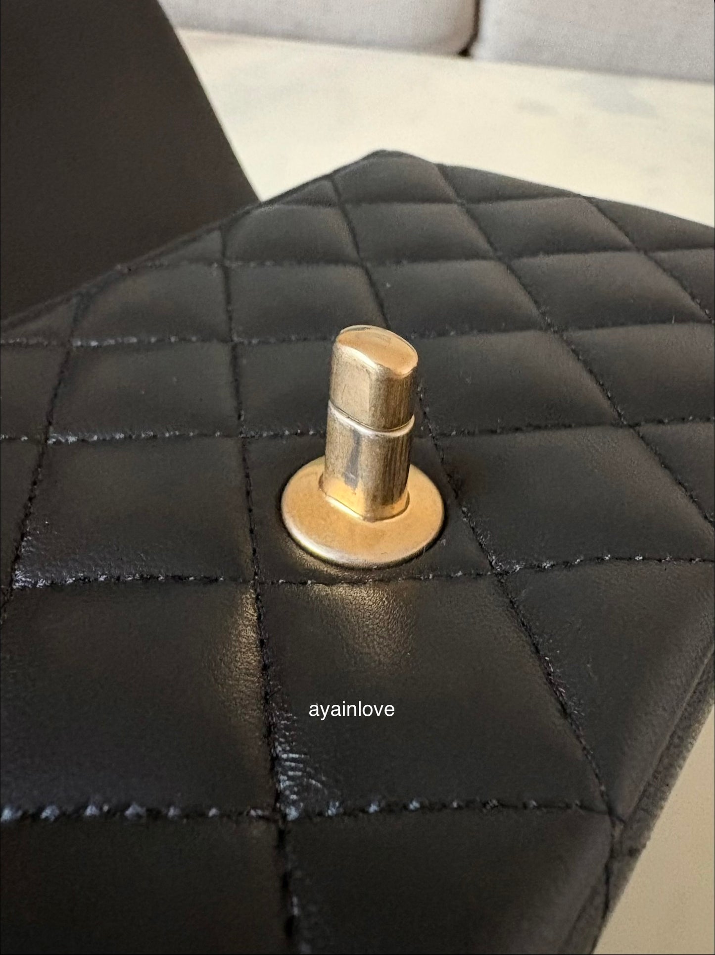 CHANEL Black Lambskin Top Handle Rectangular Mini Gold Hardware