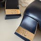CHANEL 20A Black & Dark Navy Grosgrain Lambskin Pumps CC Heel Shoes Size 38 EU