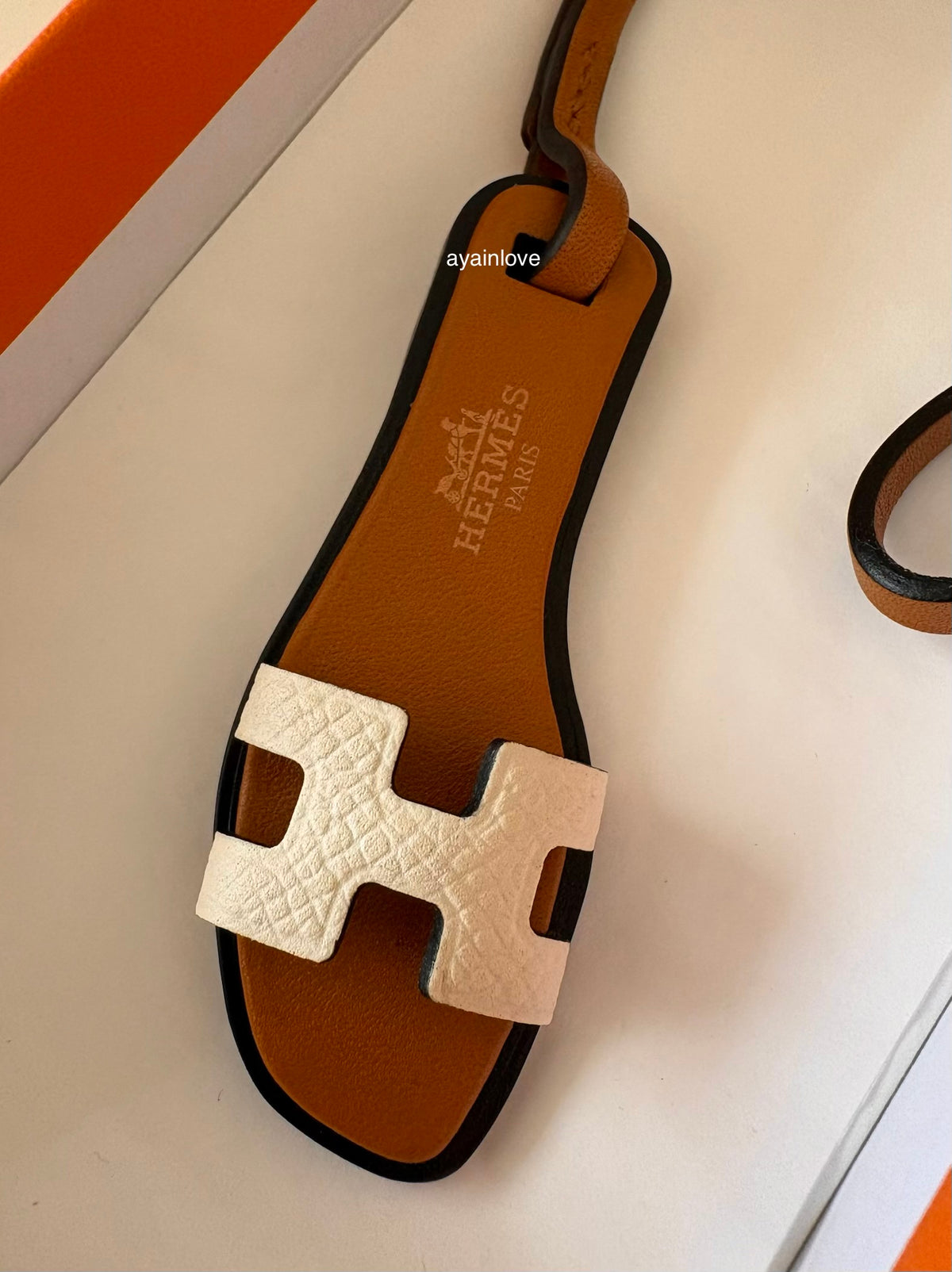 HERMES Oran Sandal Beige Brown Bag Charm