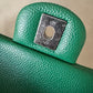 CHANEL Green Caviar Classic Quilted Rectangular Mini Flap Bag Ruthenium Hardware