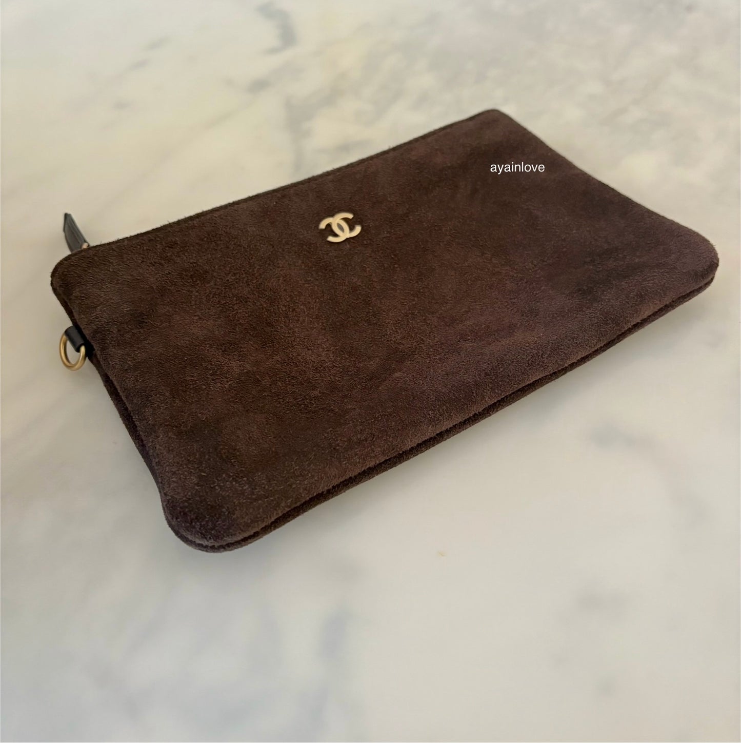 CHANEL 26C Dark Brown Suede Calfskin Medium 25 Bag Gold Hardware