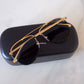 LOUIS VUITTON Gold Party Studded Mirrored Silver Lens Pilot Sunglasses Z0923U