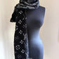LOUIS VUITTON LV Shine Black Silver Echarpe Logomania M75833 Wool Shawl Scarf