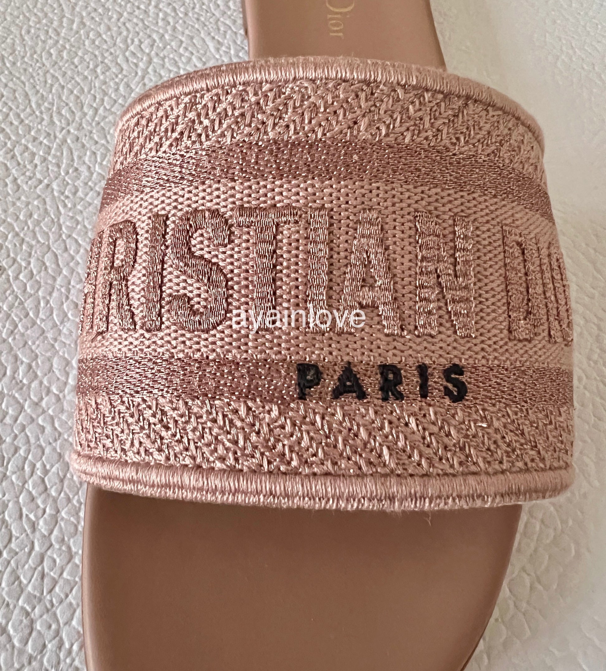 DIOR Pink Rose Des Vents Dway Embroided Slides Sandals Size 38