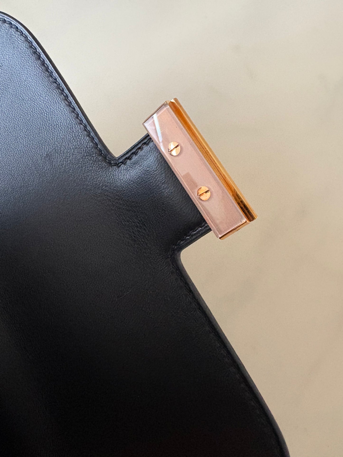 HERMES Constance 24 Noir Black Epsom Rose Gold Hardware D Stamp
