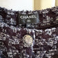 CHANEL 17B Houndstooth Black Silver Grey Wool Fantasy Tweed Skirt Size 38FR