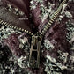 CHANEL 17B Houndstooth Black Silver Grey Wool Fantasy Tweed Skirt Size 38FR