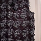 CHANEL 17B Houndstooth Black Silver Grey Wool Fantasy Tweed Skirt Size 38FR