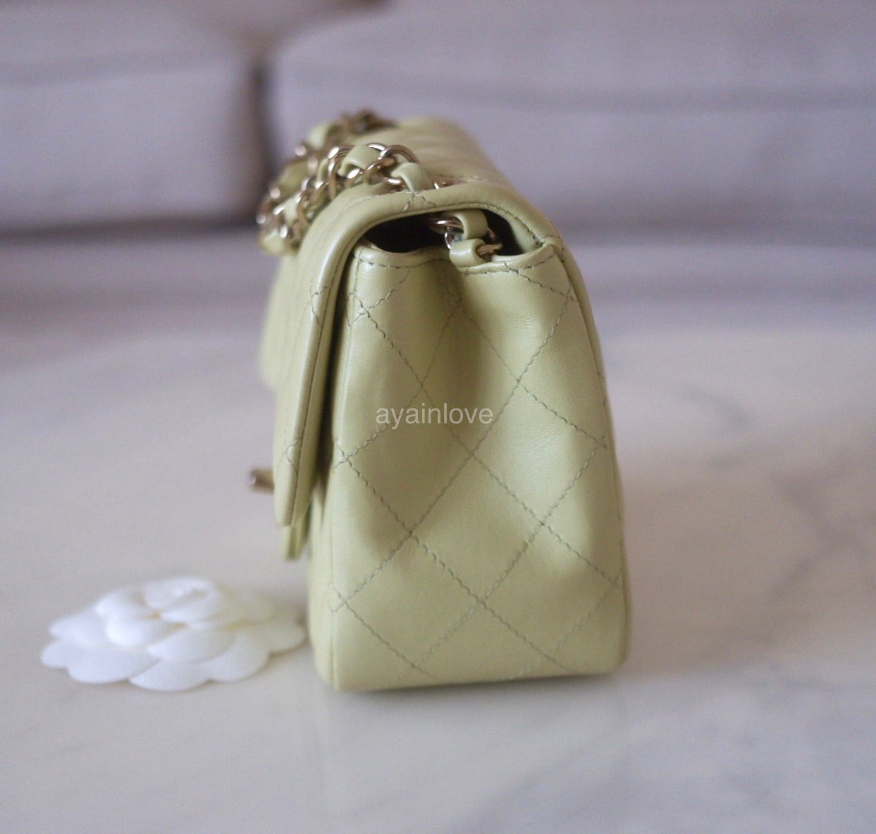 Chanel Classic Single Flap Bag Quilted Iridescent Lambskin Mini