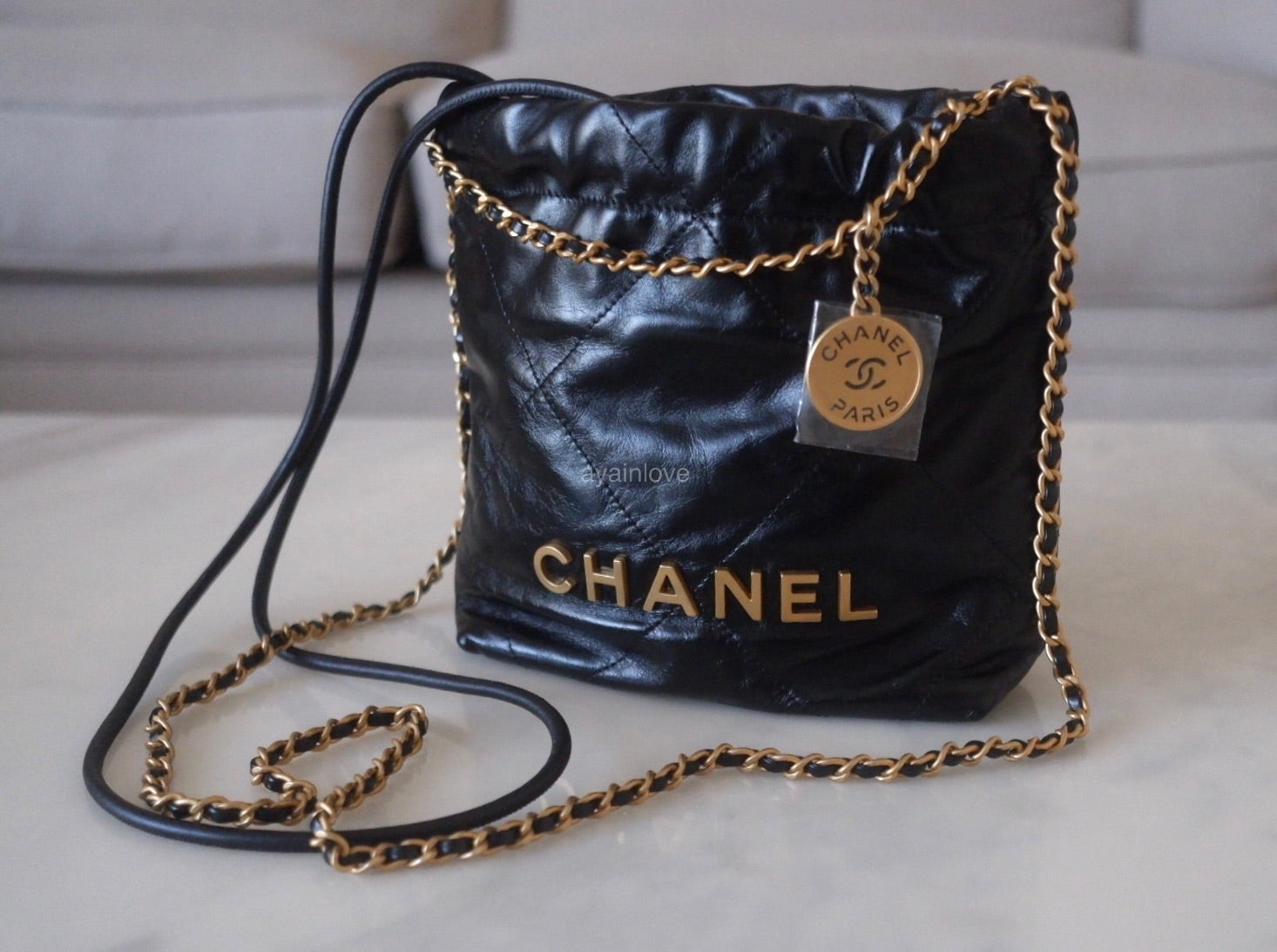 CHANEL Black Caviar Medium/Large Microchipped Classic Flap Bag