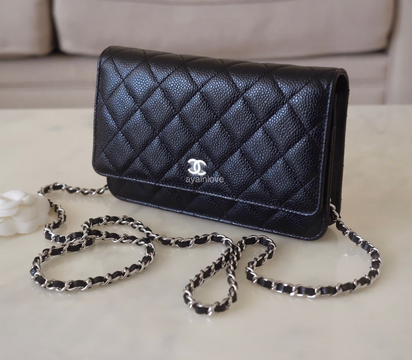 wallet on chain caviar chanel bag