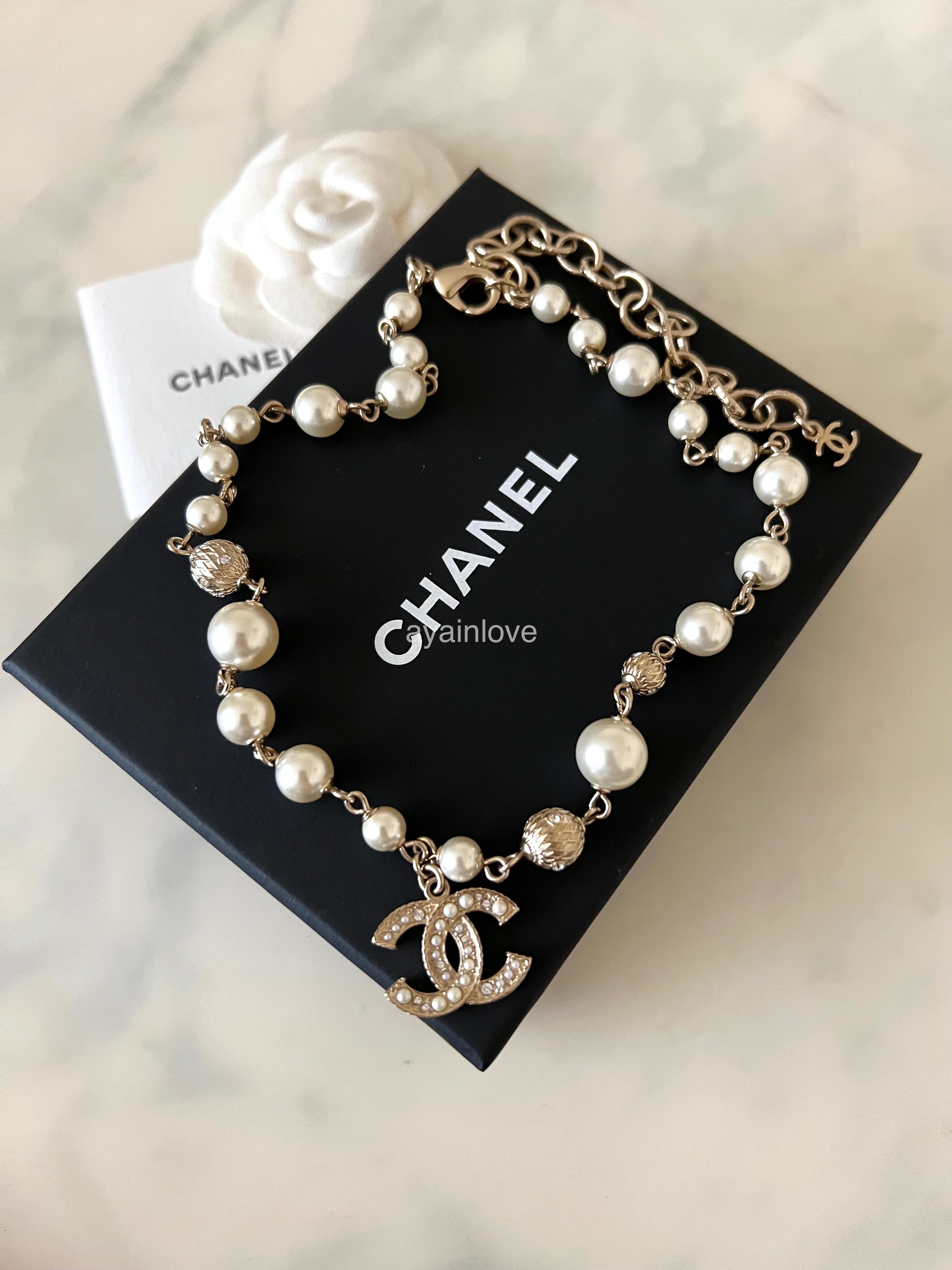 Vintage Authentic Chanel Faux Baroque Pearl & Crystal Choker Necklace - Etsy