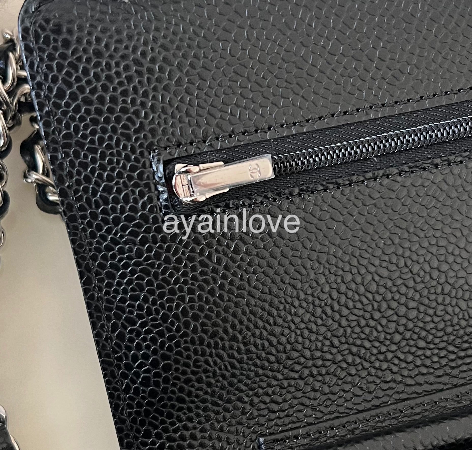 CHANEL Black Caviar Classic Wallet On Chain Microchipped Silver Hardwa – AYAINLOVE  CURATED LUXURIES