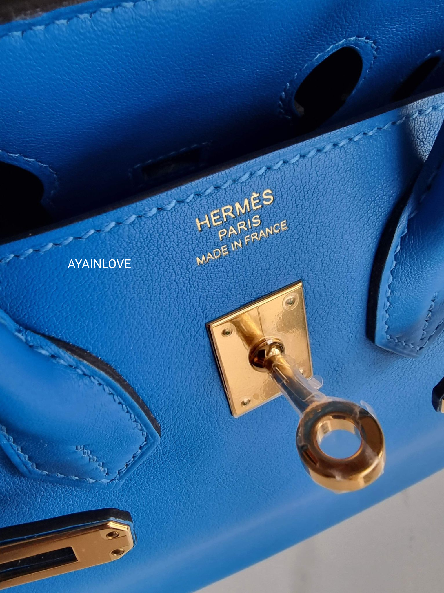 Hermes Birkin 25 Bleu France Togo Gold Hardware