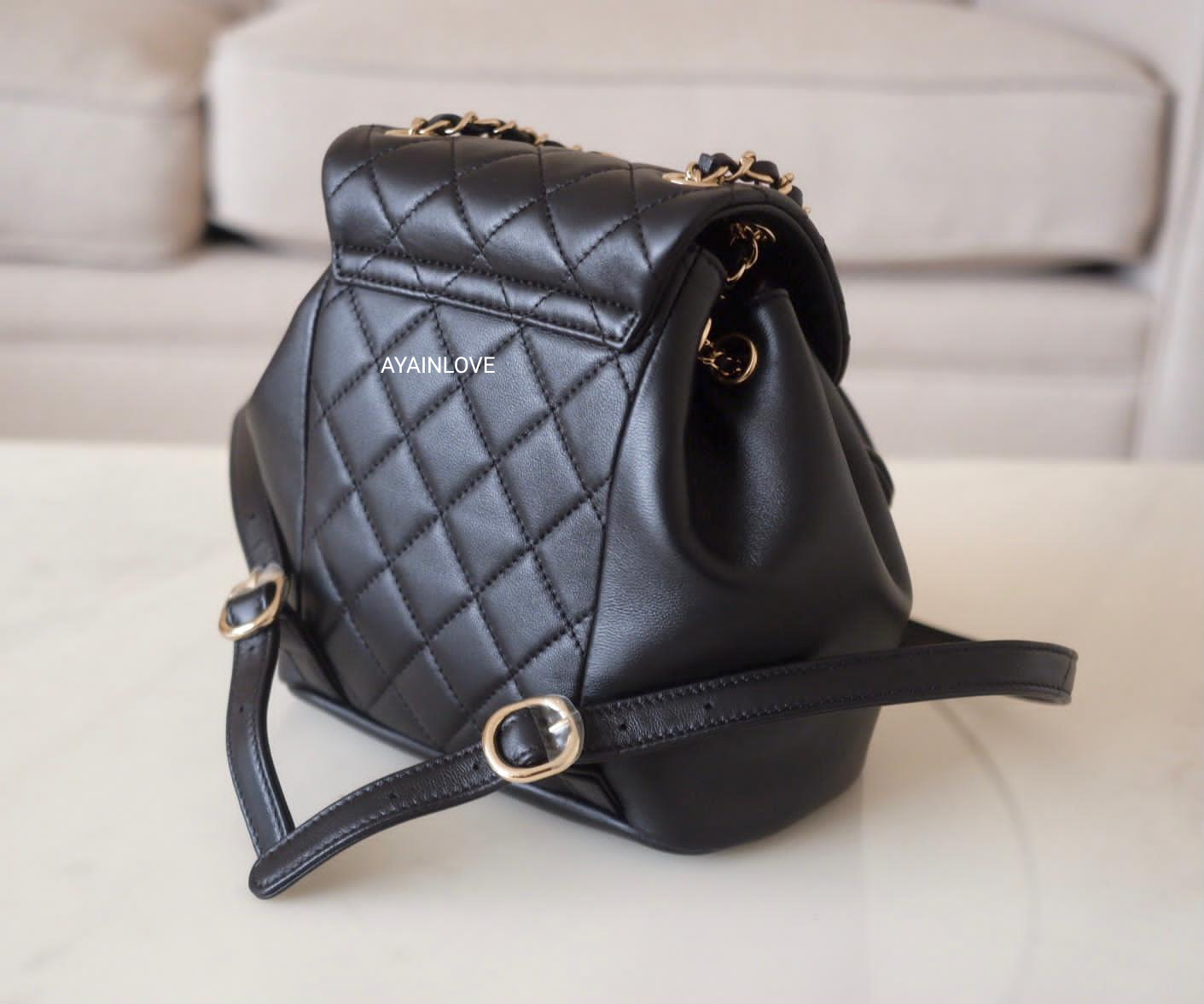 Chanel Black Quilted Calfskin Backpack Pale Gold Hardware (Very Good)