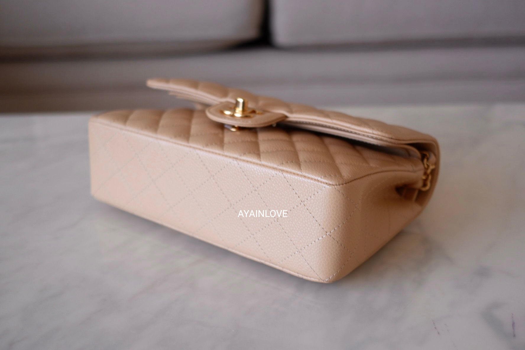 CHANEL Beige Clair Caviar Small Classic Flap Bag Gold Hardware *New* – AYAINLOVE  CURATED LUXURIES