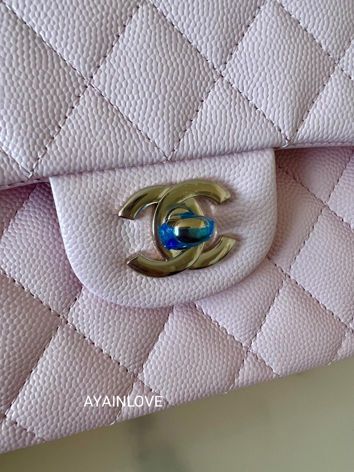 CHANEL 22S ROSE CLAIR LIGHT PINK CAVIAR SMALL CLASSIC FLAP LIGHT GOLD –  AYAINLOVE CURATED LUXURIES