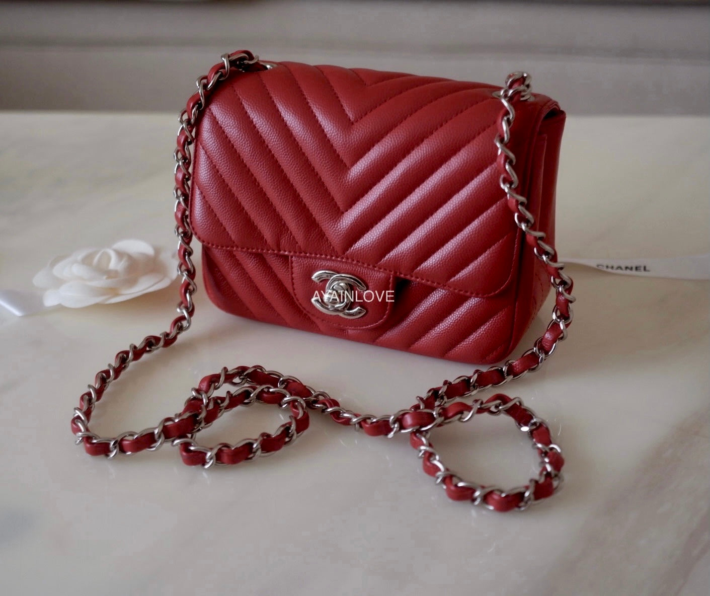 Chanel Classic Double Flap Bag Quilted Caviar Jumbo Red 2034891