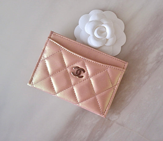 CHANEL 23S Pink Heart Lamb Skin Flat Card Holder Gold Hardware – AYAINLOVE  CURATED LUXURIES