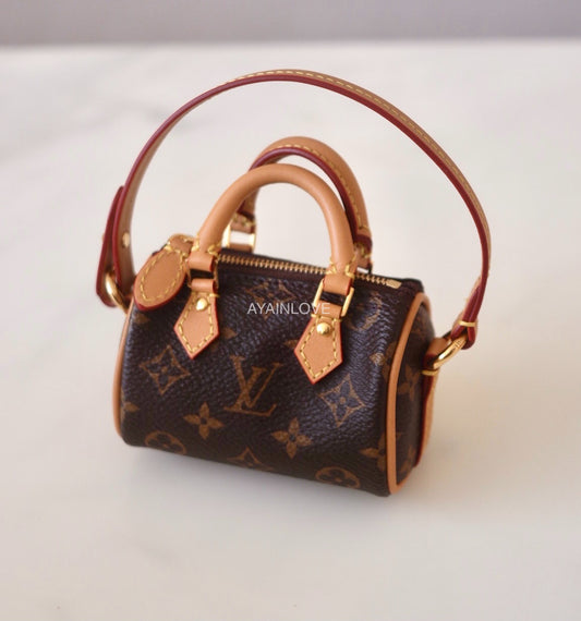 LOUIS VUITTON Micro Speedy Monogram Bag Charm
