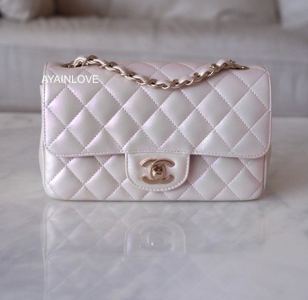 Chanel Round Circle Bag Iridescent Ivory Gold Hardware 20A – Coco