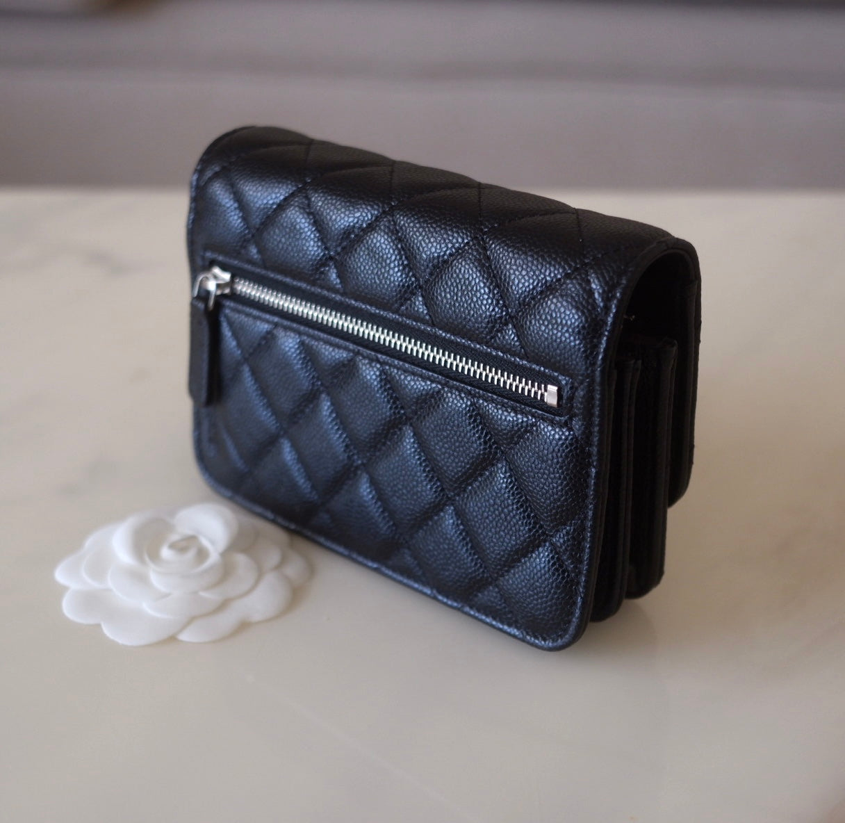 Chanel wallet on online chain silver hardware
