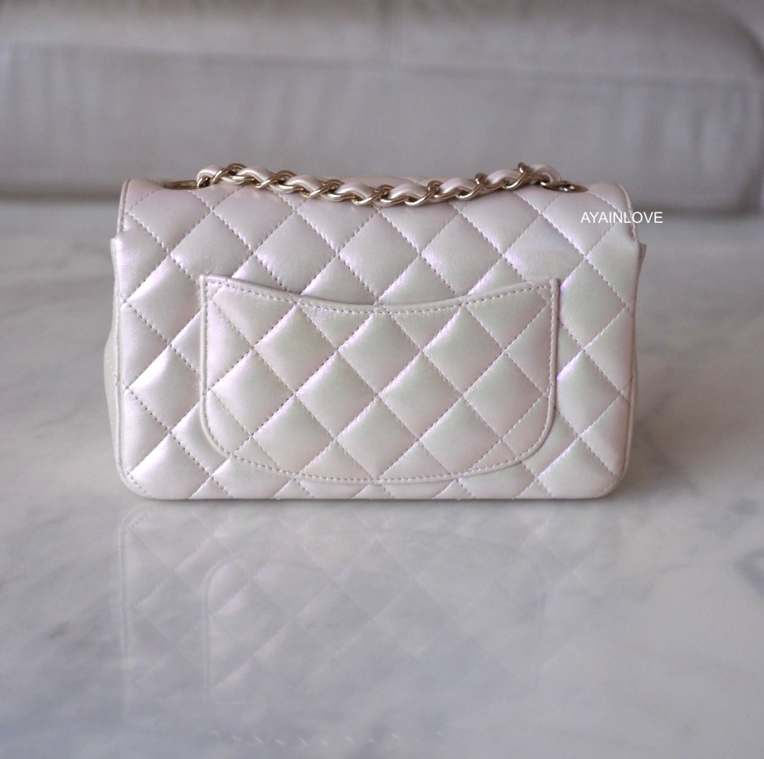 CHANEL 20B Iridescent Ivory Classic Flap Bag Lt Gold Hw *New - Timeless  Luxuries