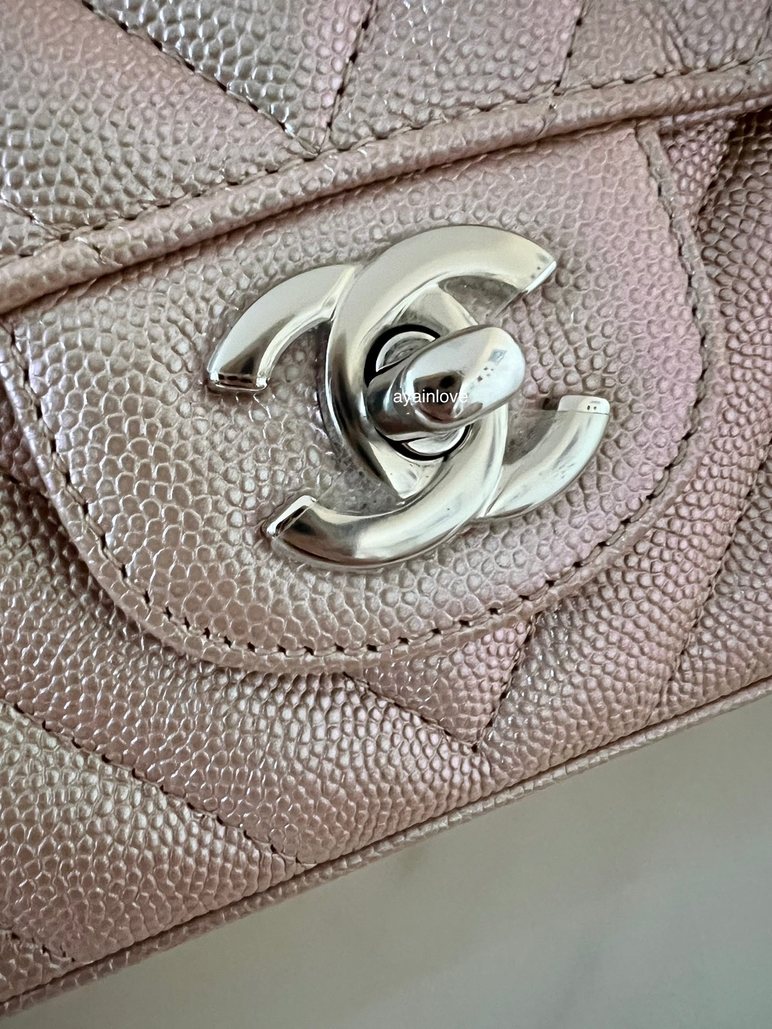 Chanel rose gold chevron mini deals